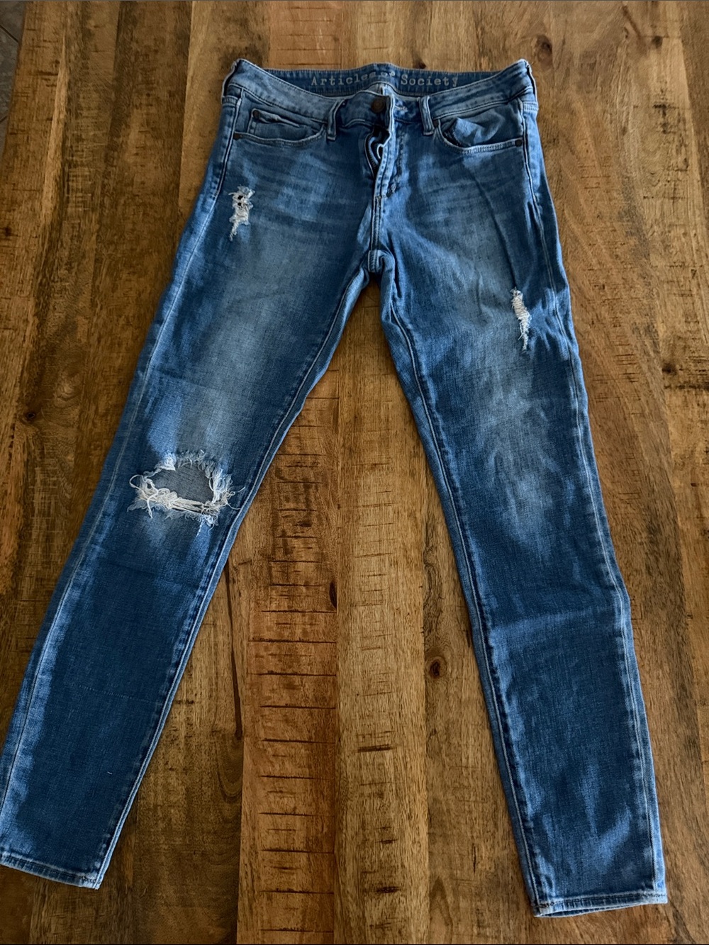 Articles Of Society Blue Distressed Skinny Jeans